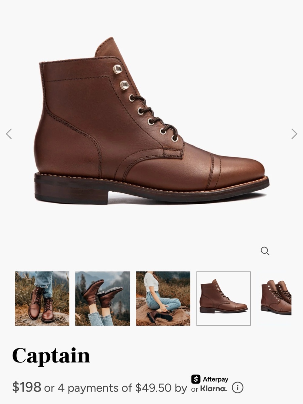 Thursday Captain Boot in Whiskey, Size 6, BRAND NEW!!!